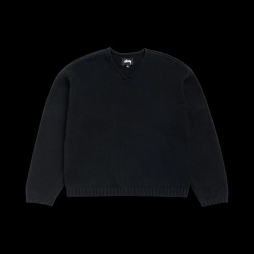 Stussy Roll V Neck Sweater 'Black'