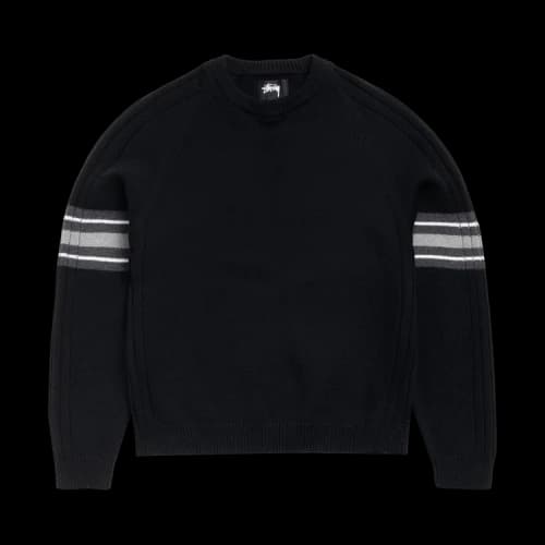 Stussy Stripe Raglan Crew 'Black'