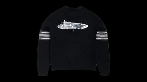 Stussy Stripe Raglan Crew Black