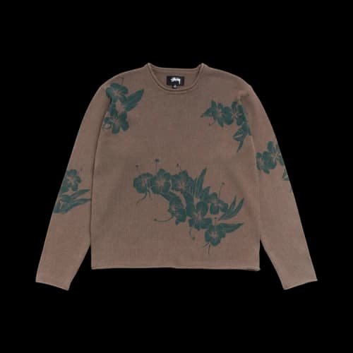 Stussy Floral Roll Neck Sweater 'Brown'