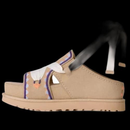 UGG Golden Family Glitter Gold One Strap Sandals Women's Sand