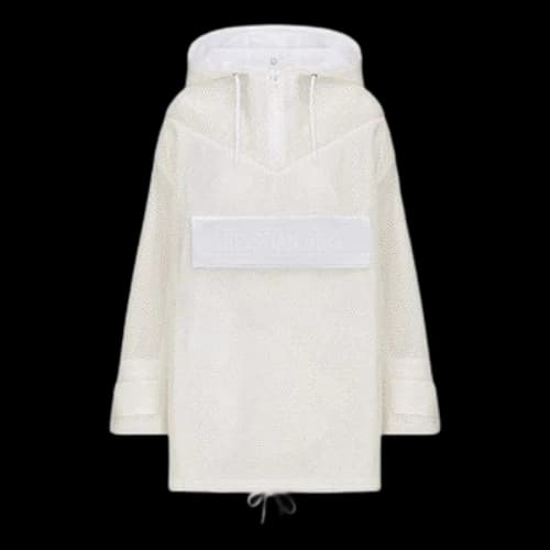 DIOR Oblique Print Cropped Hooded Jacket For Navy