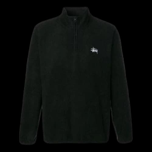Stussy Unisex High Neck Zip Sweatshirt Black