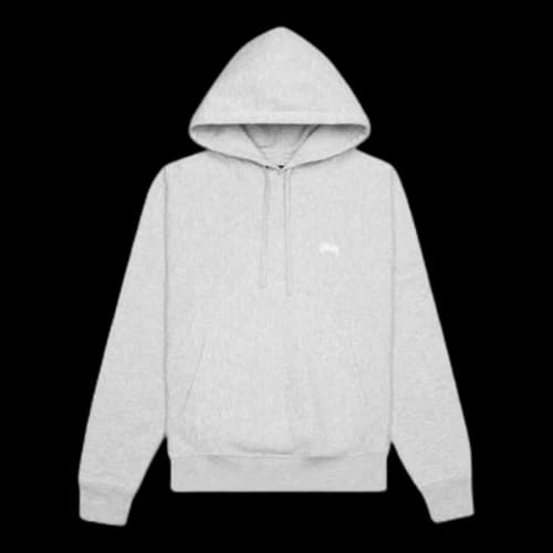 Stussy Logo Hoody hooded Pullover Long Sleeves light grey