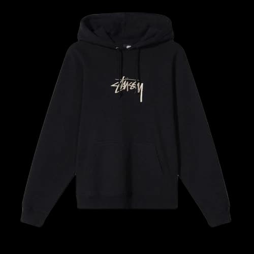 Stussy Stock Logo Applique Hoodie 'Black'