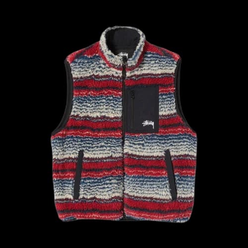 Stussy Striped Sherpa Vest 'Multicolor'