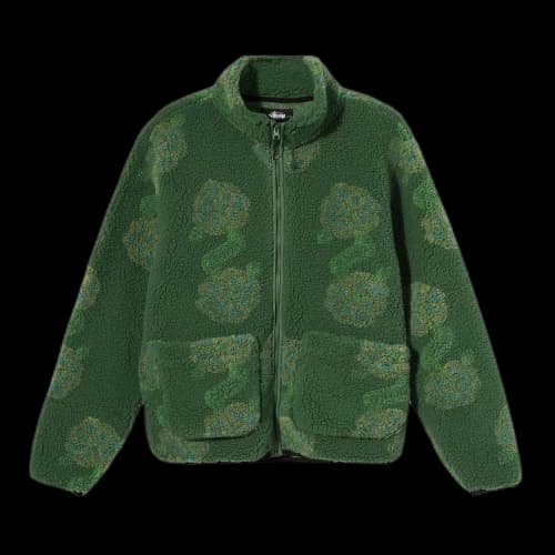 Stussy Flor Sherpa Mock Neck 'Green'