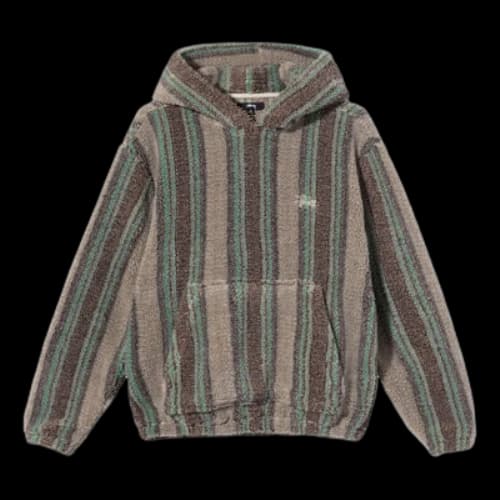 Stussy Stripe Sherpa Hoodie 'Tannin'