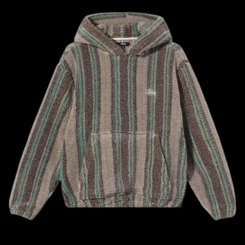 Stussy Stripe Sherpa Hoodie 'Tannin'