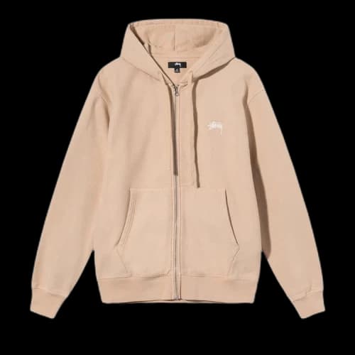 Stussy Stock Logo Zip Hood 'Beige'