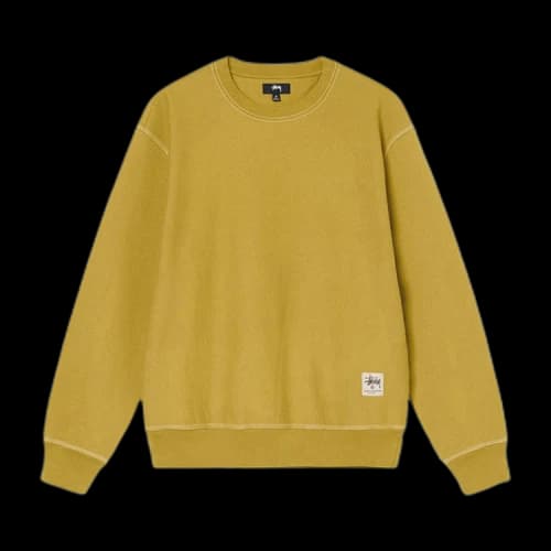 Stussy Contrast Stitch Label Crew 'Gold'
