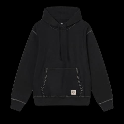 Stussy Contrast Stitch Label Hoodie Black