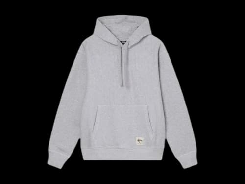 Stussy Contrast Stitch Label Hoodie Grey Heather