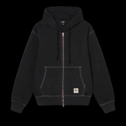 Stussy Double Face Label Zip Hoodie Black