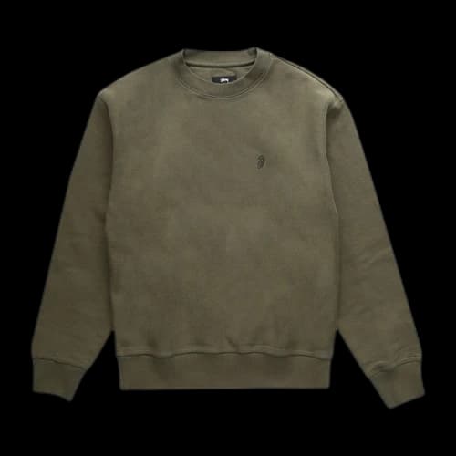 Stussy Swirl Appliqué Crew 'Olive'