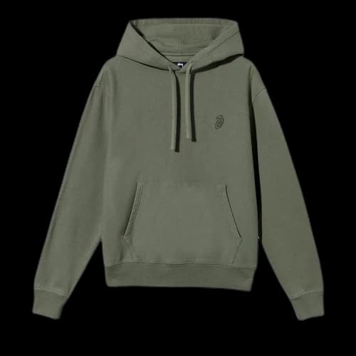 Stussy Swirl Appliqué Hoodie 'Olive'