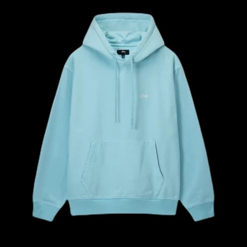 Stussy Overdyed Stock Logo Hoodie Blue
