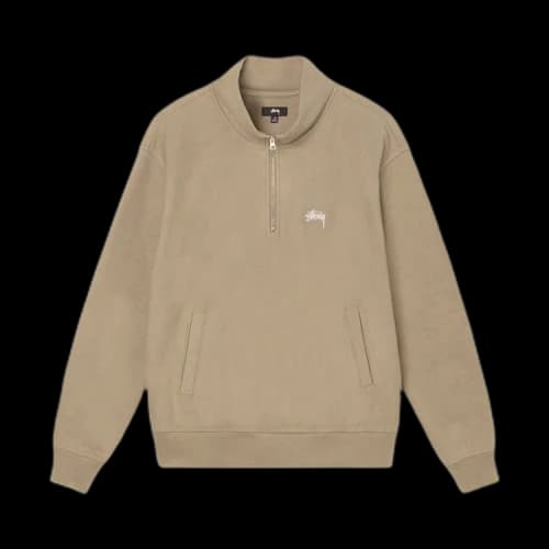 Stussy Overdyed Stock Logo Mock Khaki
