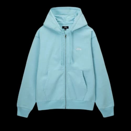Stussy Stock Logo Zip Hoodie 'Blue'