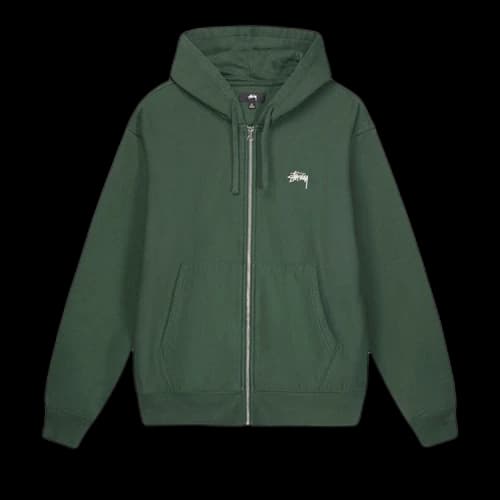 Stussy Stock Logo Zip Hood 'Forest'