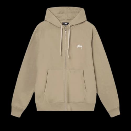 Stussy Stock Logo Zip Hood 'Khaki'