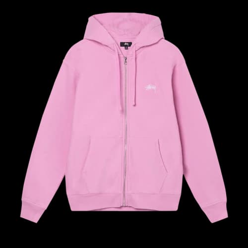 Stussy Overdyed Stock Logo Zip Hoodie 'Pink'