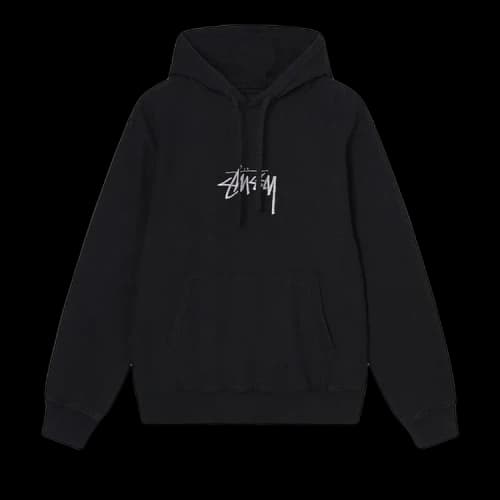 Stussy Stock Logo Fleece Hoodie Black