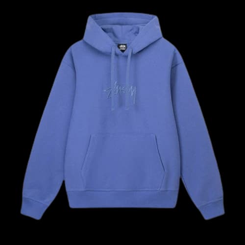Stussy Stock Logo Appliqué Hoodie 'Denim'