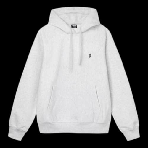 Stussy Swirl Applioue Hoodie 'Light Grey'