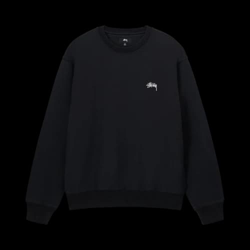Stussy Overdyed Stock Logo Crew 'Black'