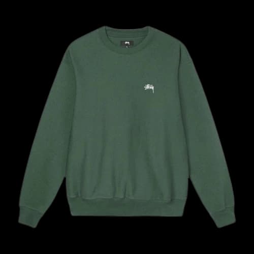 Stussy Stock Logo Crew Forest