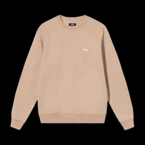 Stussy Overdyed Stock Logo Crewneck Tan