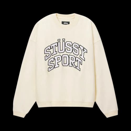 Stussy Sport Relaxed Oversized Crew Ivory
