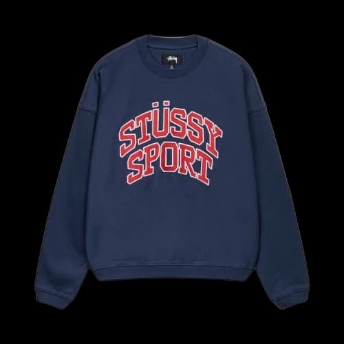 Stussy Relaxed Oversized Stussy Sport Graphic Crew Navy