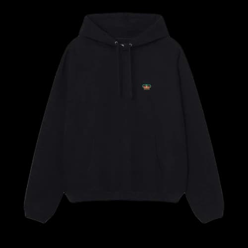 Stussy Relaxed Oversized Crown Embroidered Hoodie Black