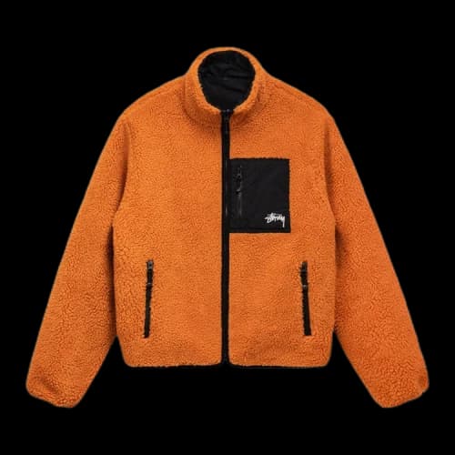 Stussy 8 Ball Sherpa Jacket 'Orange'