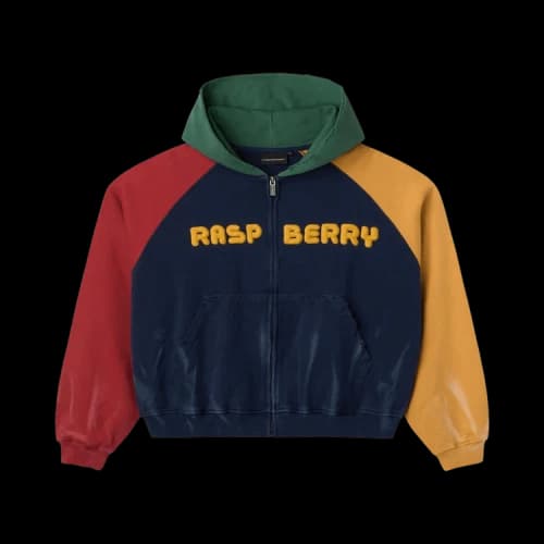 GV Gallery Raspberry Color Block Zip Up Hoodie 'Multicolor'