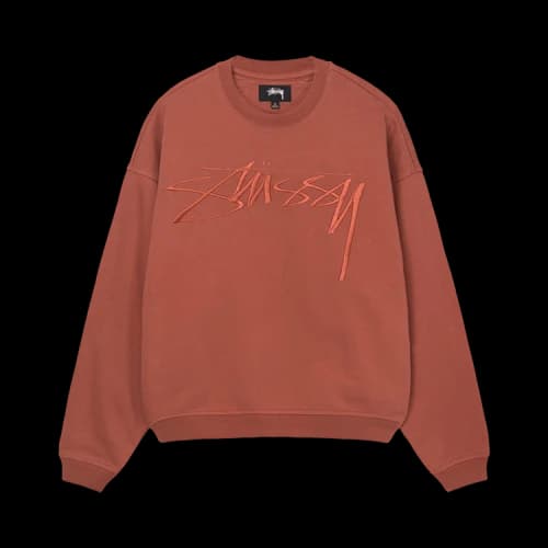 Stussy Relaxed Smoothstock Crew 'Brick'