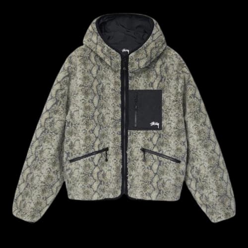 Stussy Snake Jacquard Sherpa Jacket 'Grey'