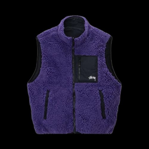 Stussy Sherpa Vest Purple