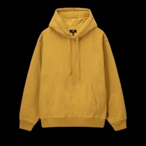 Stussy Pigment Dyed Fleece Hoodie Gold