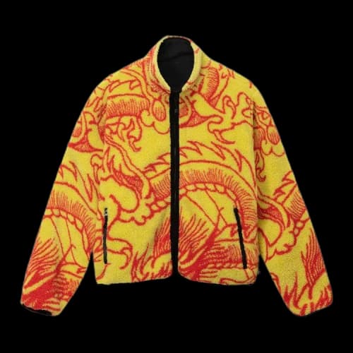 Stussy Dragon Sherpa Jacket Lime