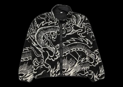 Stussy Dragon Sherpa Jacket Black