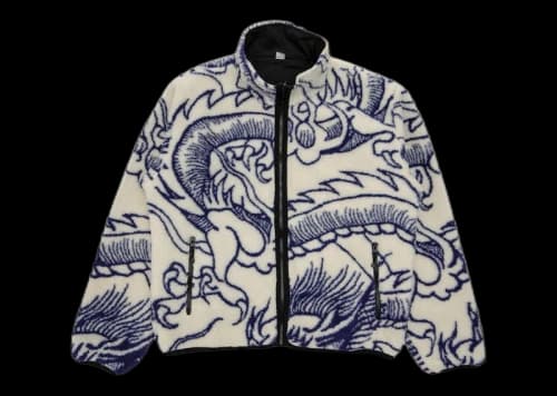 Stussy Dragon Sherpa Jacket Natural