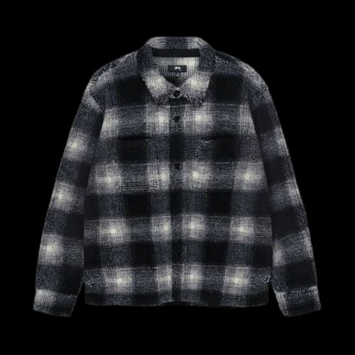 Stussy Plaid Sherpa Shirt Black