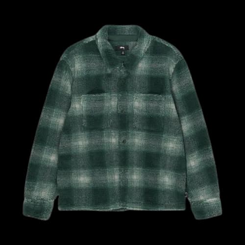 Stussy Plaid Sherpa Shirt 'Green'