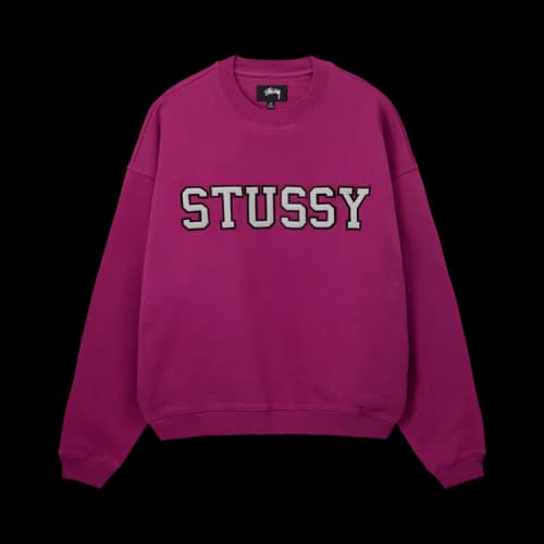 Stussy Relaxed Oversized Crew Magenta