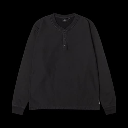 Stussy Open Hem Henley Fleece 'Black'