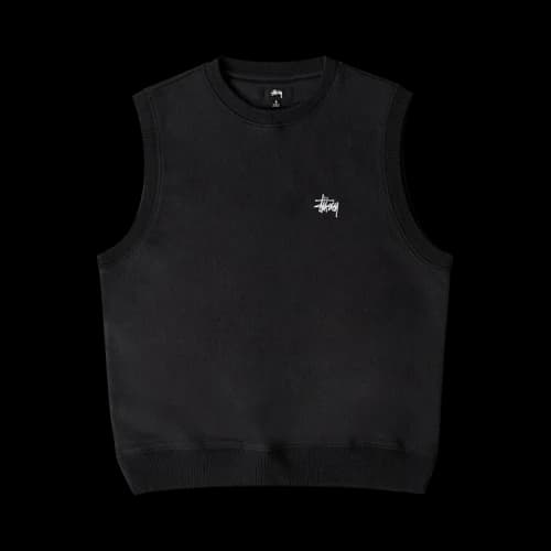 Stussy Stock Fleece Vest Black