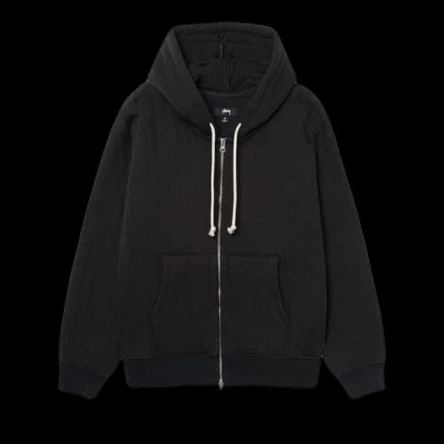 Stussy Vertical Quilted Zip Hoodie 'Black'
